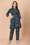 Stunning Blue Muslin Digital Print Co-ord Set