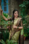 Light Green Banarasi Soft Silk Saree with Heavy Brocade Blouse