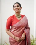 Light Peach Pure Soft Semi-Silk Saree Stylish Blouse Piece – Suratm