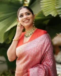 Light Peach Pure Soft Semi-Silk Saree Stylish Blouse Piece – Suratm