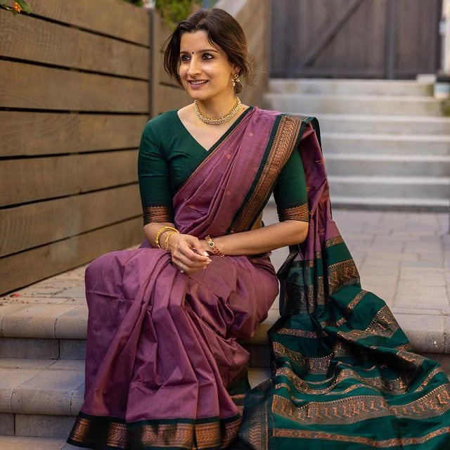 Lilac Purple Saree 1