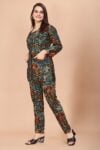Multi-Coloured Floral Printed Modal Silk 3-Piece Co-ord Set