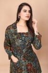 Multi-Coloured Floral Printed Modal Silk 3-Piece Co-ord Set