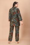 Multi-Coloured Floral Printed Modal Silk 3-Piece Co-ord Set