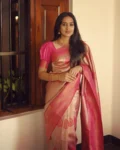 Peach Pure Soft Semi-Silk Saree Stylish Blouse Piece – Suratm 8