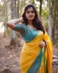 Yellow & Firozi Combination Pure Soft Semi Silk Saree With Attractive – Suratm 1