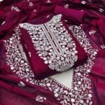 Elegant Material Suit Set with Chanderi Dupatta