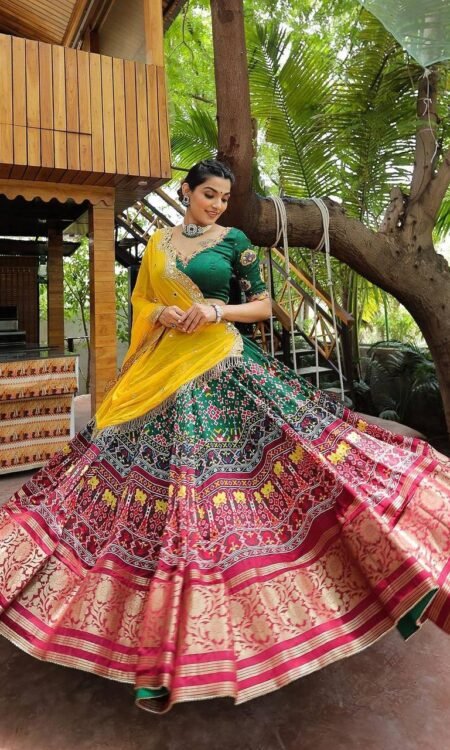 Exquisite Multi-Coloured Printed Lehenga Choli Set in Heavy Muslin Cotton with Dupatta