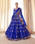 Exquisite Royal Blue Embroidered Lehenga Choli Set in Opulent Georgette